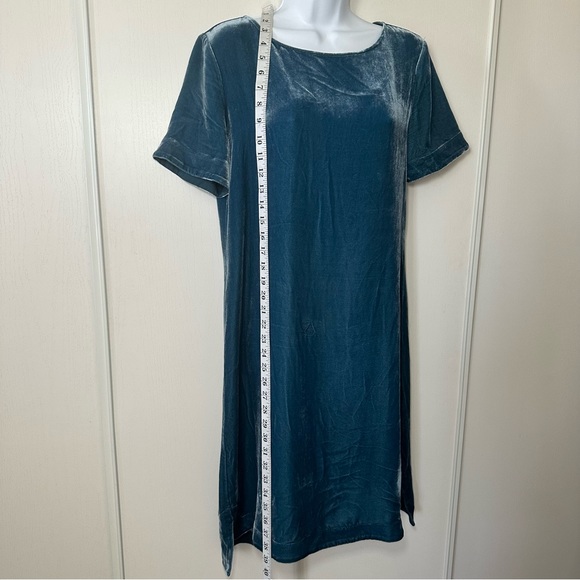 Sundance The Best Spring Velvet T-Shirt Dress Ever Teal/Blue Color- Size Small - Picture 5 of 11